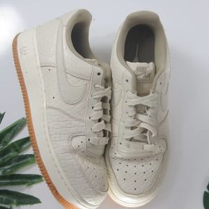 Nike Cream Croc-Embossed Sneakers